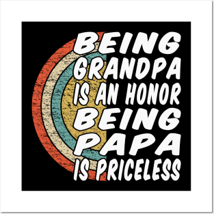 Being Papa Is Priceless Typography Vintage Retro Posters and Art